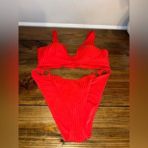 Aerie Cheeky Red Swimsuit
